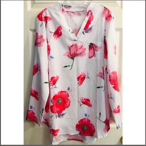 Floral shift tunic shirt dress